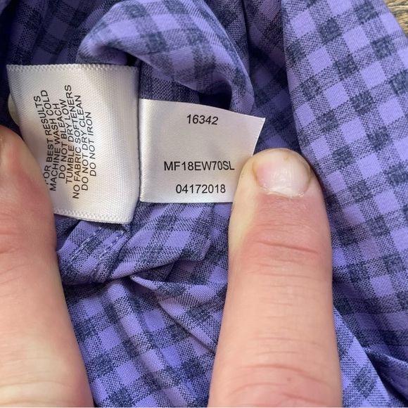Peter Millar Hills Purple Check Long Sleeve Button Up Shirt Men's Size XL - Picture 4 of 4